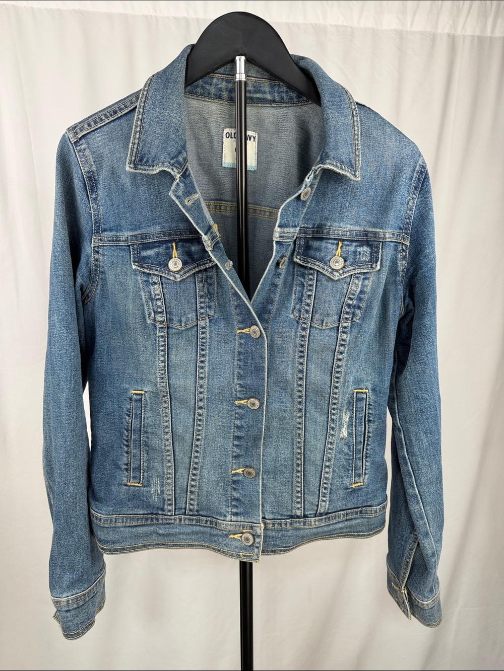 Old Navy Distressed Denim Trucker Jacket – Size Medium